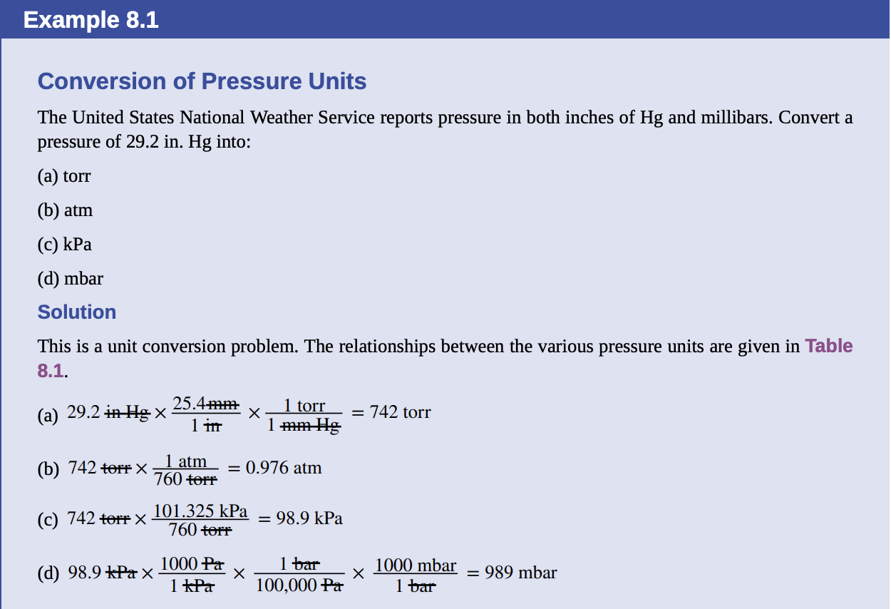 Conversion of Pressure Units Example