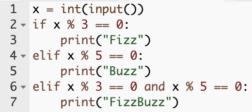 x = int(input())
if x % 3 == 0:
    print("Fizz")
elif x % 5 == 0:
    print("Buzz")
elif x % 3 == 0 and x % 5 == 0:
    print("FizzBuzz")