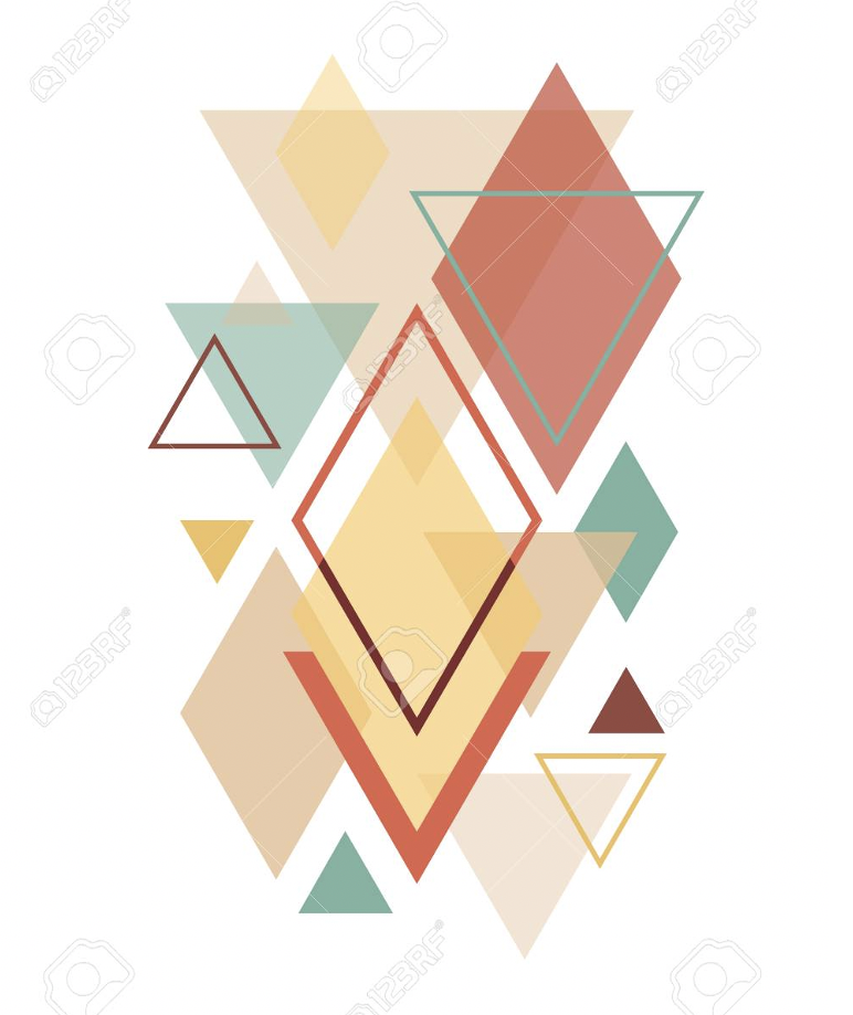 Artistic design with many triangles