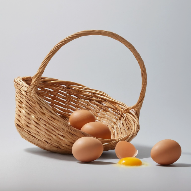 decorative: eggs in a basket